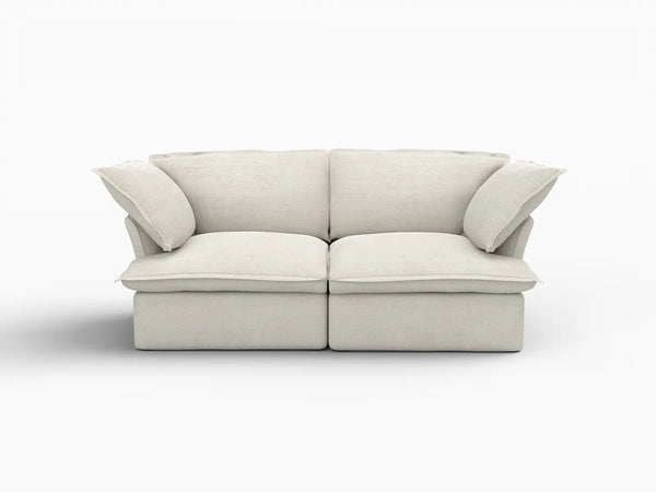 Deluxe Linen Cloud Sectional Sofas Covers | Beige Cotton and Linen Sofa Cover for 2-Seater