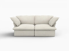 Deluxe Linen Cloud Sectional Sofas Covers | Beige Cotton and Linen Sofa Cover for 2-Seater