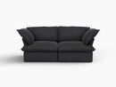 Deluxe Linen Cloud Sectional Sofas Covers | Black Linen Cotton Sofa Cover for 2-Seater