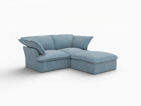 Deluxe Cloud 2-Seater Velvet Chaise Sectional | 3-Piece (includes 1 ottoman), Storage Ottoman