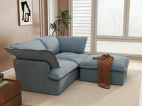 Deluxe Cloud 2-Seater Velvet Chaise Sectional | 3-Piece (includes 1 ottoman), Storage Ottoman