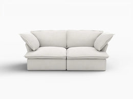 Deluxe Linen Cloud Sectional Sofas Covers | White Cotton and Linen Sofa Covers for 2-Seater