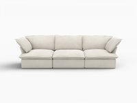 Deluxe Linen Cloud Sectional Sofas Covers | Beige Cotton and Linen Sofa Cover for 3-Seater