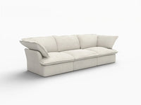 Deluxe Linen Cloud Sectional Sofas Covers | Beige Cotton and Linen Sofa Cover for 3-Seater