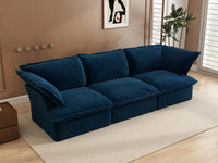 Deluxe Cloud 3-Seater Compact Modular Couch Sectional | 3-Piece, Velvet Fabric, Washable Covers