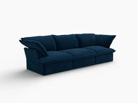 Deluxe Cloud 3-Seater Compact Modular Couch Sectional | 3-Piece, Velvet Fabric, Washable Covers