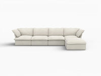 Deluxe Linen Cloud Sectional Sofas Covers | Beige Cotton and Linen Sofa Cover for 4-Seater