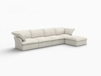 Deluxe Linen Cloud Sectional Sofas Covers | Beige Cotton and Linen Sofa Cover for 4-Seater