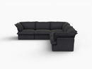 Deluxe Linen Cloud Sectional Sofas Covers | Black Linen Cotton Sofa Cover for 5-Seater