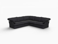 Deluxe Linen Cloud Sectional Sofas Covers | Black Linen Cotton Sofa Cover for 5-Seater