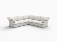Deluxe Cloud 5-Seater White Washable V-Shaped Sectional | 5-Piece, Linen and Cotton Fabric, Modular Design