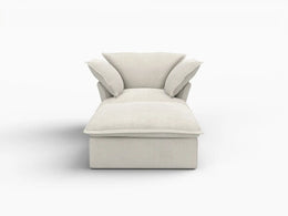 Deluxe Linen Cloud Sectional Sofas Covers | Beige Linen and Cotton Sofa Cover for 1-Seater with 1-Ottoman