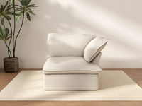 Deluxe Cloud Beige 1-Seater Single Sofa | 1-Piece, Linen and Cotton Fabric, Washable Covers