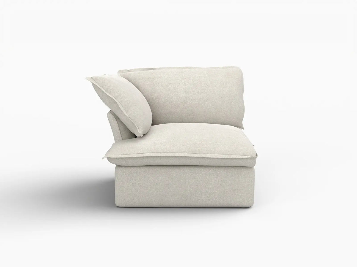Deluxe Linen Cloud Sectional Sofas Covers | Beige Sofa Cover for Right Armrest Seat