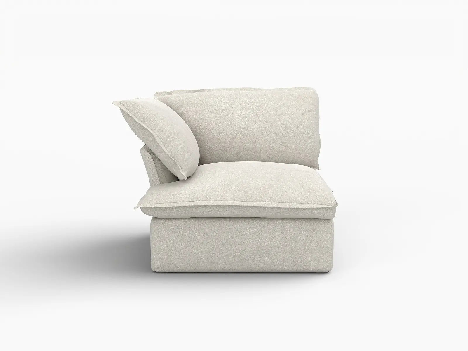 Deluxe Cloud Beige 1-Seater Single Sofa | 1-Piece, Linen and Cotton Fabric, Washable Covers