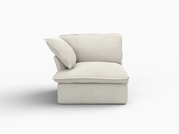 Deluxe Linen Cloud Sectional Sofas Covers | Beige Sofa Cover for Right Armrest Seat
