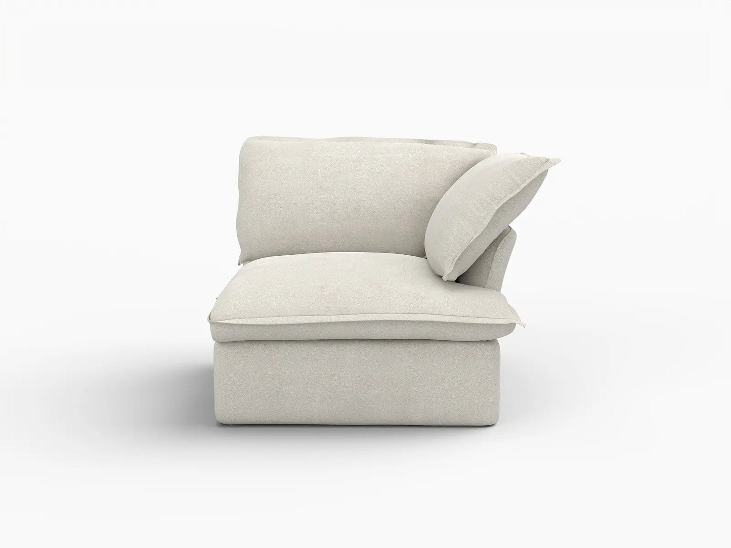Deluxe Cloud Beige 1-Seater Single Sofa | 1-Piece, Linen and Cotton Fabric, Washable Covers