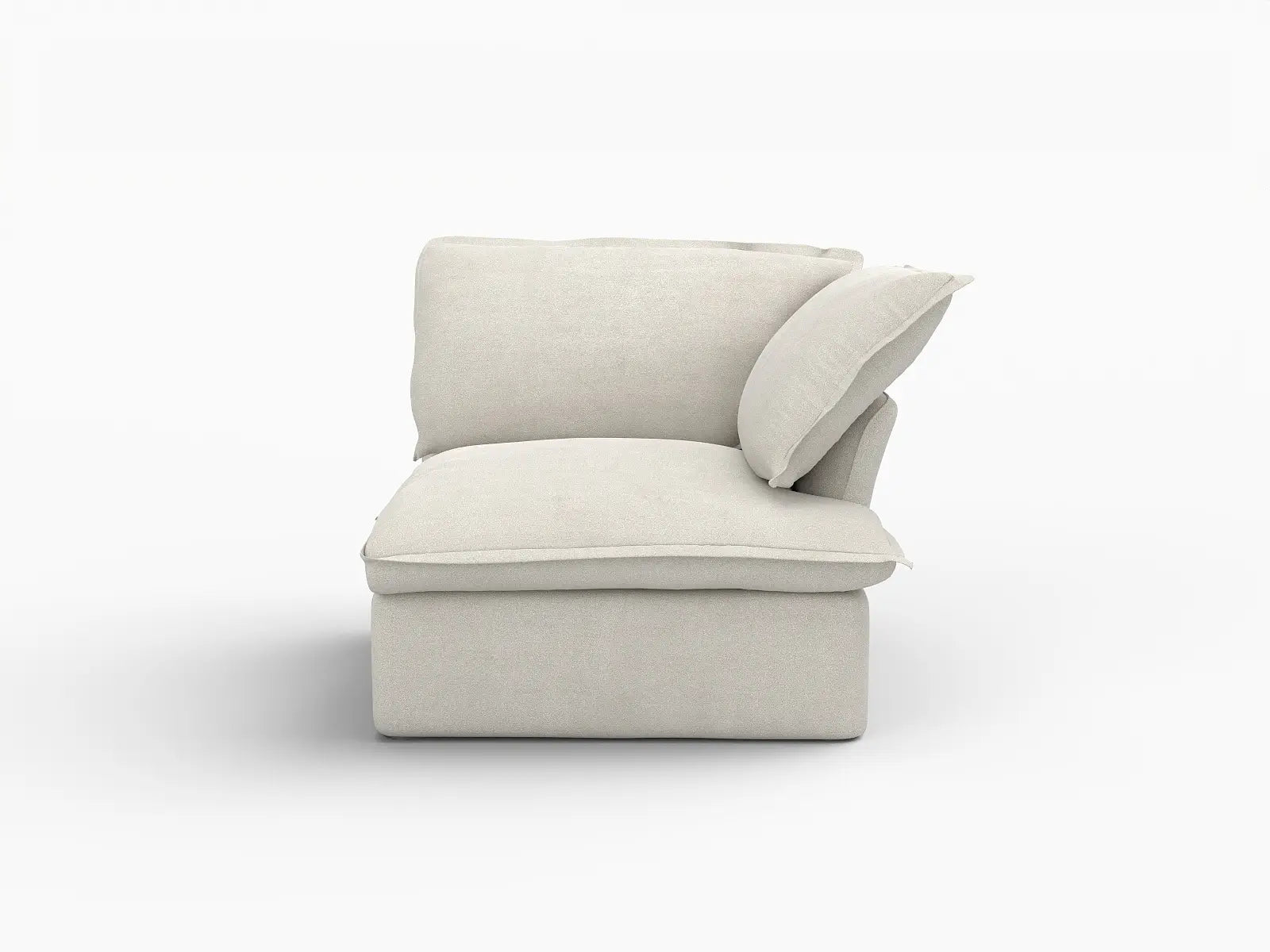 Deluxe Cloud Beige 1-Seater Single Sofa | 1-Piece, Linen and Cotton Fabric, Washable Covers
