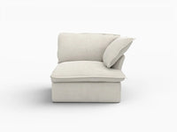 Deluxe Cloud Beige 1-Seater Single Sofa | 1-Piece, Linen and Cotton Fabric, Washable Covers