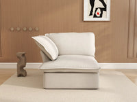 Sofá individual Deluxe Cloud Beige de 1 plaza | 1 pieza, tela de lino y algodón, fundas lavables