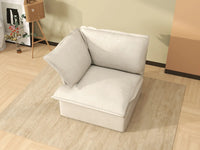 Deluxe Linen Cloud Sectional Sofas Covers | Beige Sofa Cover for Right Armrest Seat