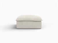 Deluxe Cloud Beige Storage Ottoman | 1-Piece, Linen and Cotton Fabric, Washable Covers