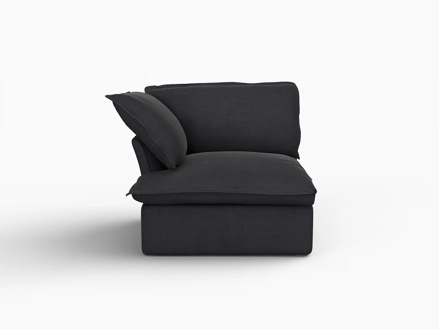 Deluxe Linen Cloud Sectional Sofas Covers | Black Cotton and Linen Sofa Covers Right Armrest Seat