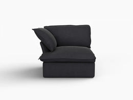 Deluxe Linen Cloud Sectional Sofas Covers | Black Cotton and Linen Sofa Covers Right Armrest Seat