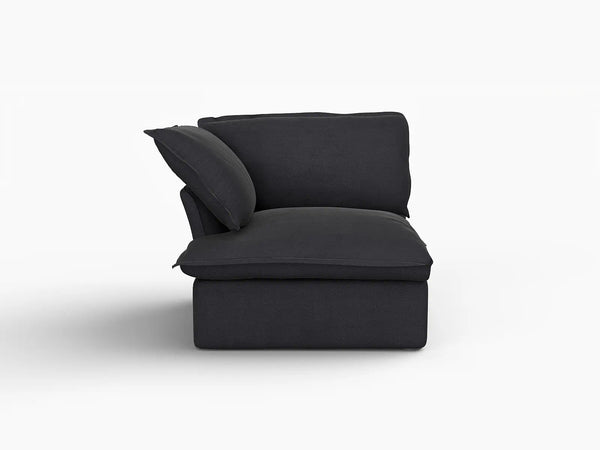 Deluxe Linen Cloud Sectional Sofas Covers | Black Cotton and Linen Sofa Covers Right Armrest Seat