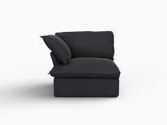Deluxe Linen Cloud Sectional Sofas Covers | Black Cotton and Linen Sofa Covers Right Armrest Seat