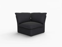 Deluxe Cloud Black 1-Seater Single Sofa | 1-Piece, Linen and Cotton Fabric, Washable Covers