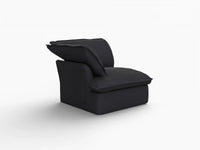 Deluxe Linen Cloud Sectional Sofas Covers | Black Cotton and Linen Sofa Covers Right Armrest Seat