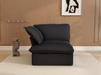 Deluxe Linen Cloud Sectional Sofas Covers | Black Cotton and Linen Sofa Covers Right Armrest Seat