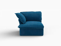 Deluxe Cloud Blue 1-Seater Single Sofa | 1-Piece, Velvet Fabric, Washable Covers