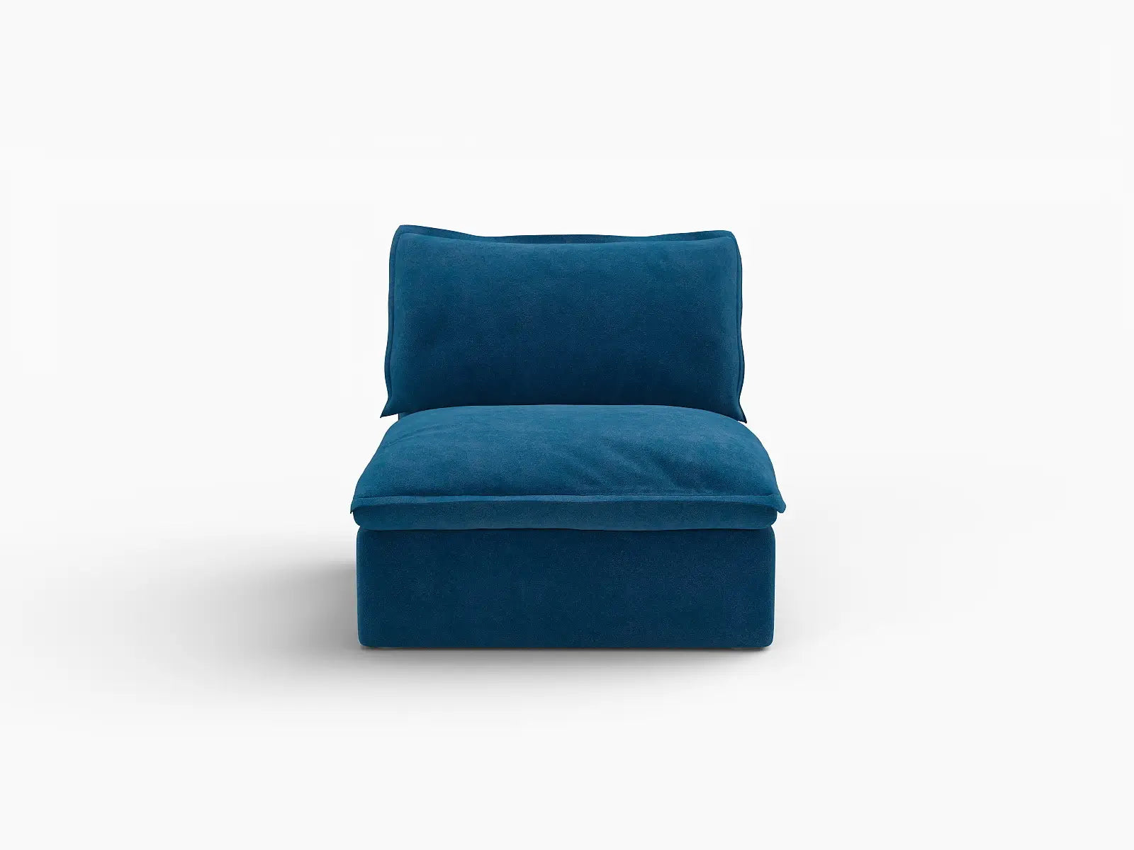 Sofá individual Deluxe Cloud Blue de 1 plaza | 1 pieza, tela de terciopelo, fundas lavables