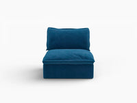 Deluxe Cloud Blue 1-Seater Single Sofa | 1-Piece, Velvet Fabric, Washable Covers