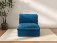 Deluxe Cloud Blue 1-Seater Single Sofa | 1-Piece, Velvet Fabric, Washable Covers