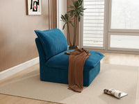 Deluxe Cloud Blue 1-Seater Single Sofa | 1-Piece, Velvet Fabric, Washable Covers