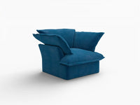 Deluxe Cloud Blue 1-Seater Sofa | 1-Piece, Velvet Fabric, Washable Covers