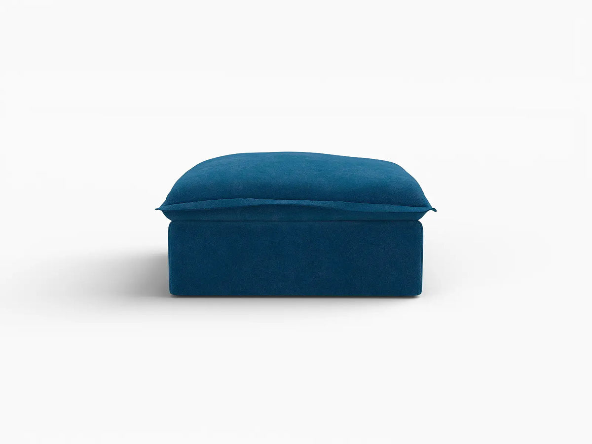 Deluxe Cloud Blue 1-Seater Storage Ottoman | 1-Piece (includes 1 ottoman), Velvet Fabric, Washable Covers