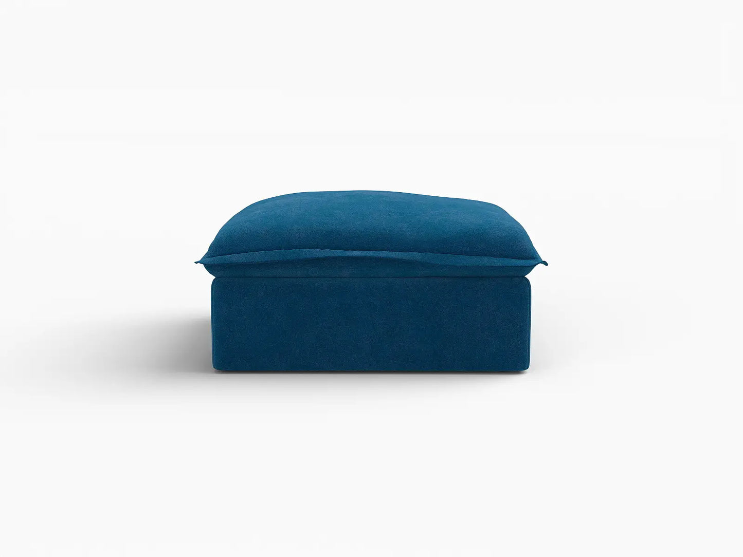 Deluxe Cloud Blue 1-Seater Storage Ottoman | 1-Piece (includes 1 ottoman), Velvet Fabric, Washable Covers