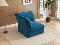 Deluxe Cloud Blue 1-Seater Velvet Single Sofa | 1-Piece, Washable Covers