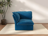 Deluxe Cloud Blue 1-Seater Velvet Single Sofa | 1-Piece, Washable Covers