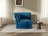 Deluxe Cloud Blue 1-Seater Velvet Single Sofa | 1-Piece, Washable Covers