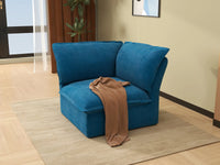Deluxe Cloud Blue 1-Seater Velvet Single Sofa | 1-Piece, Washable Covers