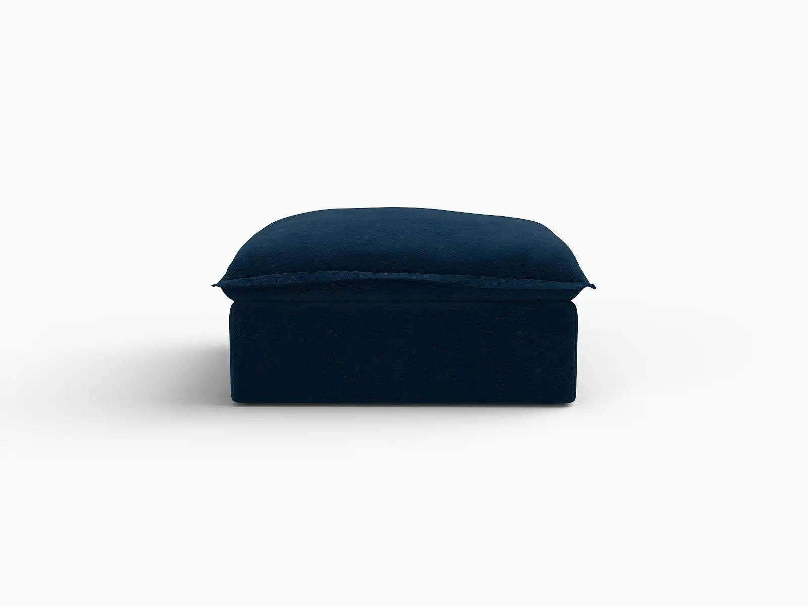 Puf modular Deluxe Nube Azul Oscuro de 1 asiento | 1 pieza (incluye 1 puf), tejido de terciopelo, puf de almacenamiento