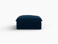Deluxe Cloud Dark Blue 1-Seater Modular Ottoman | 1-Piece (includes 1 ottoman), Velvet Fabric, Storage Ottoman