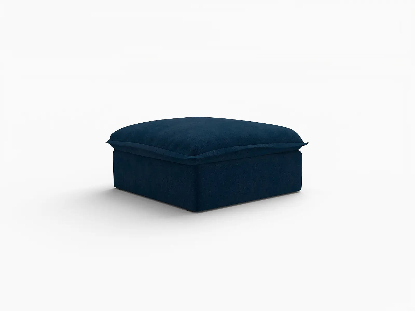Puf modular Deluxe Nube Azul Oscuro de 1 asiento | 1 pieza (incluye 1 puf), tejido de terciopelo, puf de almacenamiento