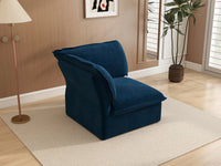 Deluxe Cloud Dark Blue 1-Seater Modular Sofa | 1-Piece, Velvet Fabric, Washable Covers