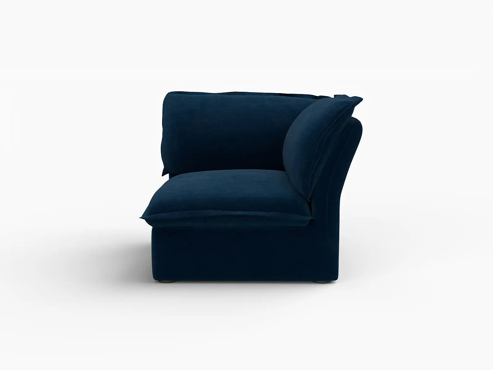 Sofá Modular de Lujo Nube Azul Oscuro de 1 Plaza | 1 Pieza, Tela de Terciopelo, Fundas Lavables